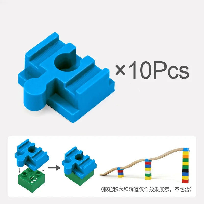 5-10PCS Wooden Train Track Accessories Plastic Building Blocks Adapters Wooden Track Connectors fit Wood Tracks Toys