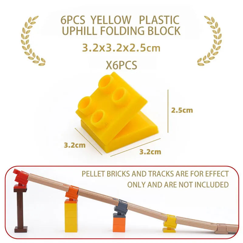 NEW Wooden Track Connector Set Building Block Connection Adapters Train Track Railway Rail Toy DIY For Kids Birthday Xmas Gifts