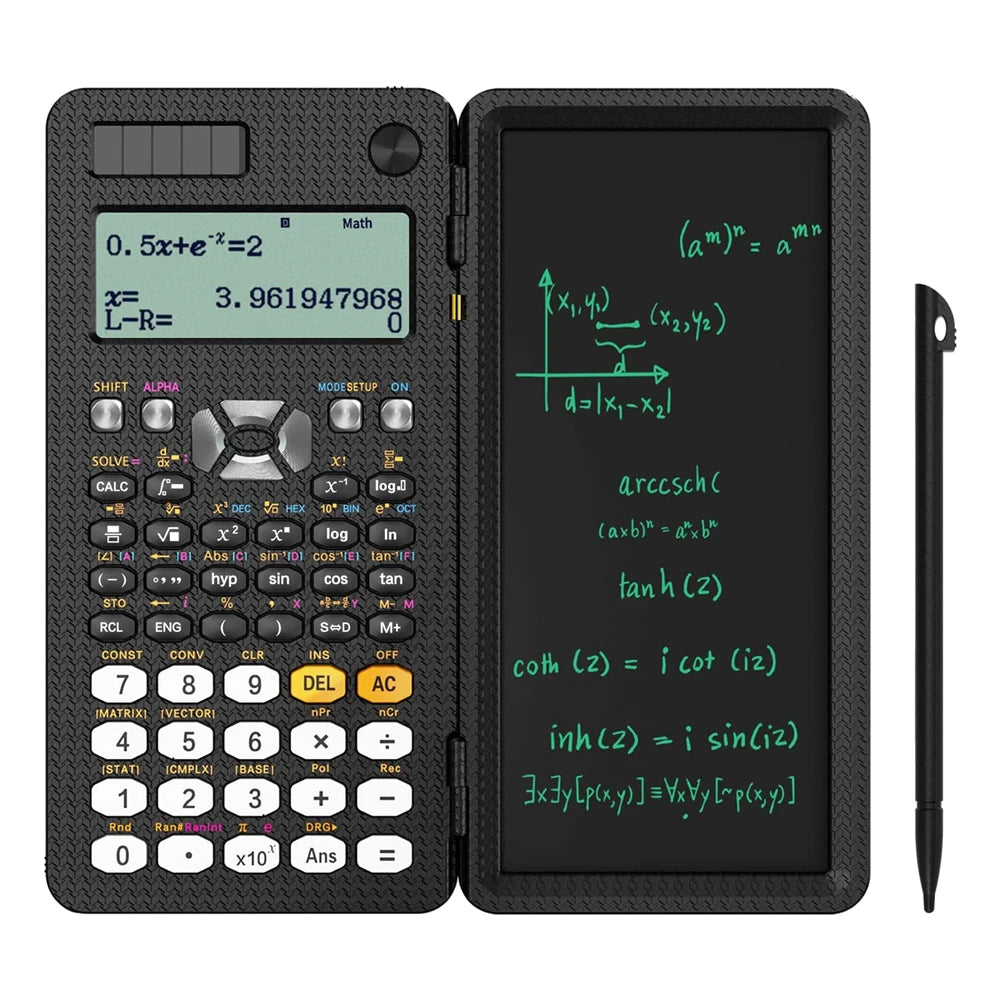 Solar Scientific Calculator - 417 Functions LCD Notepad - Professional Foldable Calculator for Students