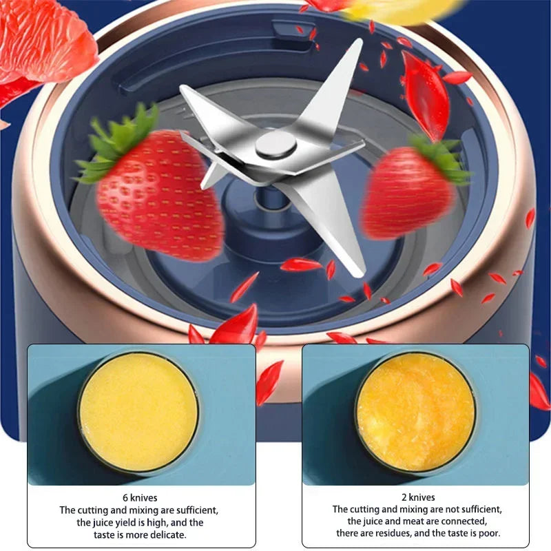 Electric Juicer Cup Portable USB Multifunction Double Cup Juicer Fruit Blender Milkshake Juice Cup Smoothie Blender