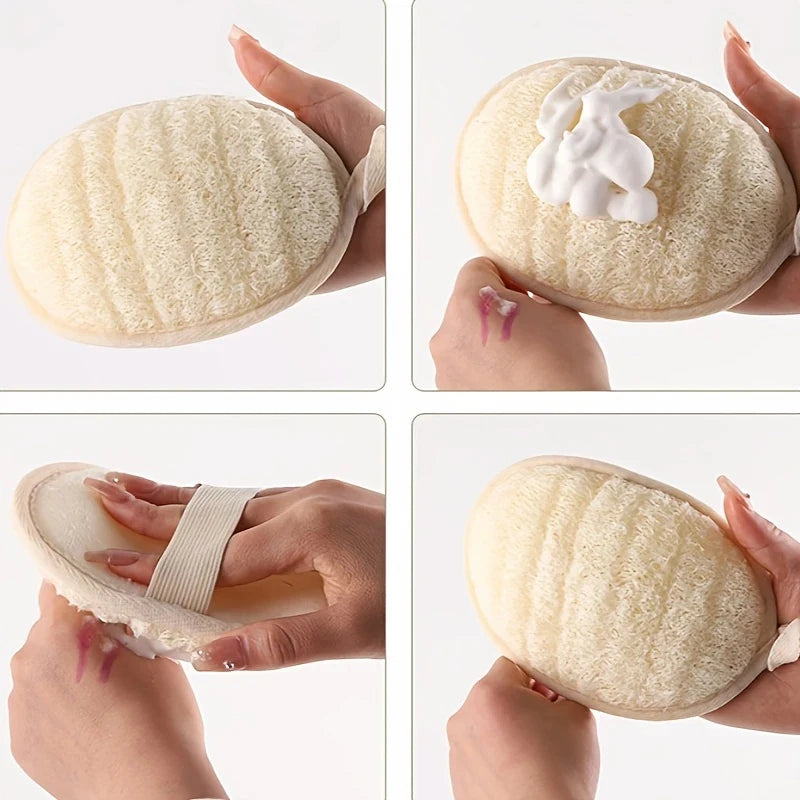 Shower Brush Cleaner Pad Exfoliator Shower Puff Body Skin Care Tool Natural Loofah Body Scrubber Bath Exfoliating Sponge Soft