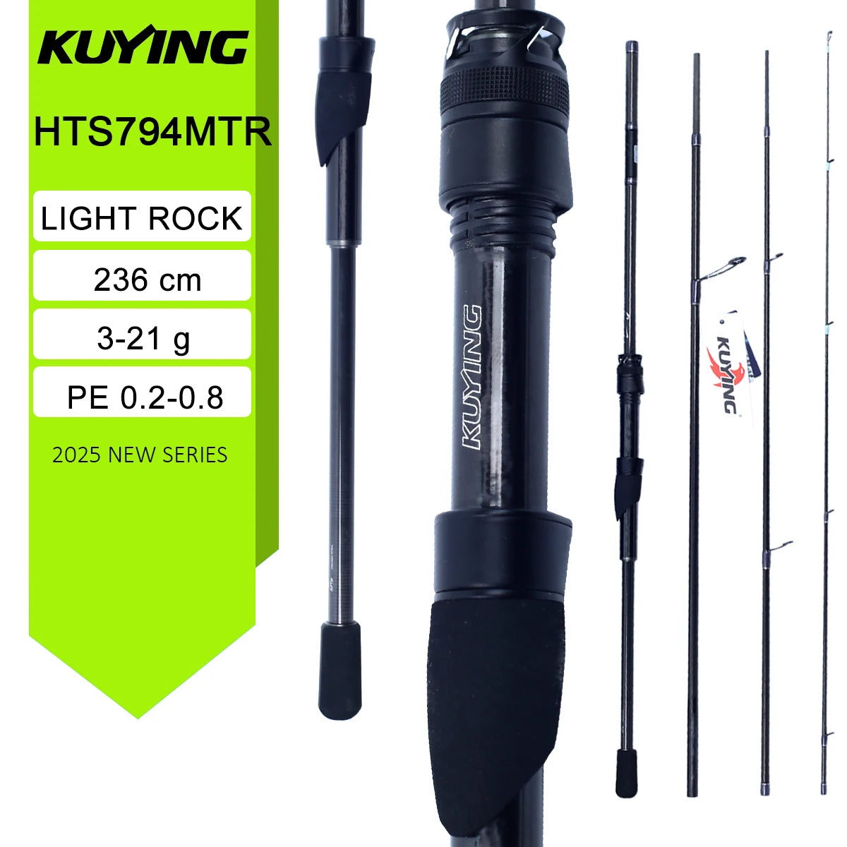KUYING HANGETSU Travel Rock Fishing Rod | 236cm 247cm 254cm Carbon Spinning Casting Pole | FUJI SIC Guides Sensitive Super Fast