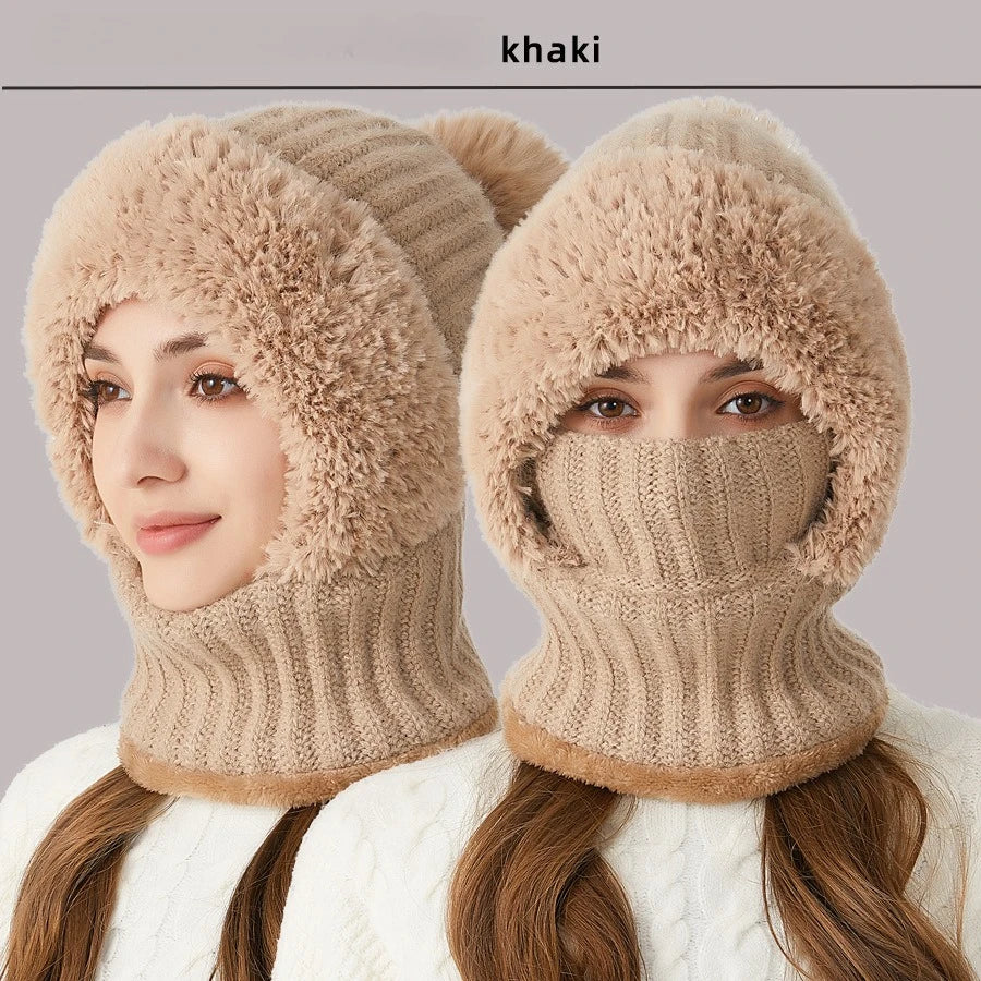 1pc Windproof Wool Ski Mask, Adjustable Elastic Winter Hat Scarf, Warm and Foldable, Suitable for Skiing and Outdoor Activities