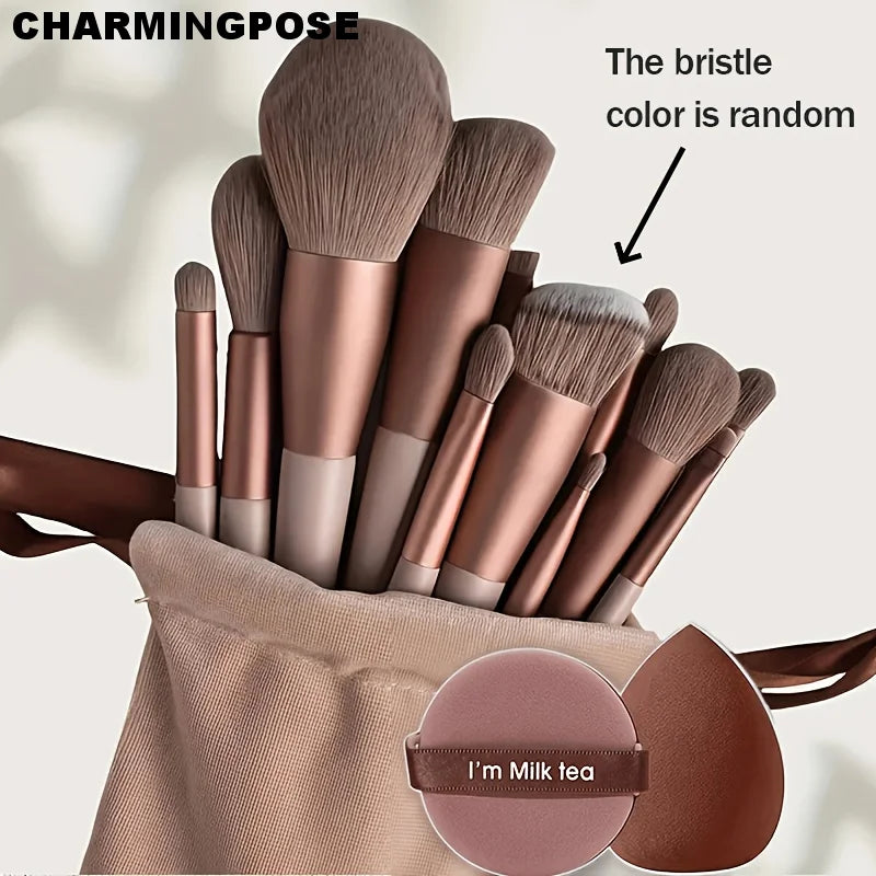1/13/14/15PCS Professional Makeup Brush Set, Soft Synthetic Hair Foundation Powder Blush Eyeshadow Brushes, Complete Cosmetic Ma
