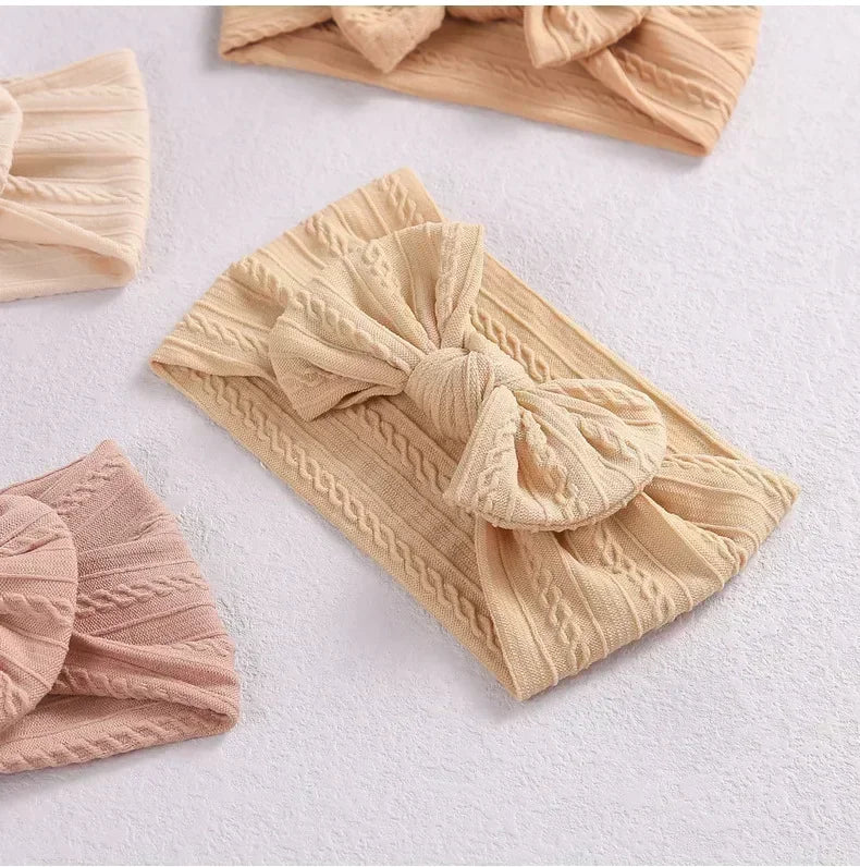 Premium Elastic Bow Headband - Soft Nylon Baby Girl Hair Accessory