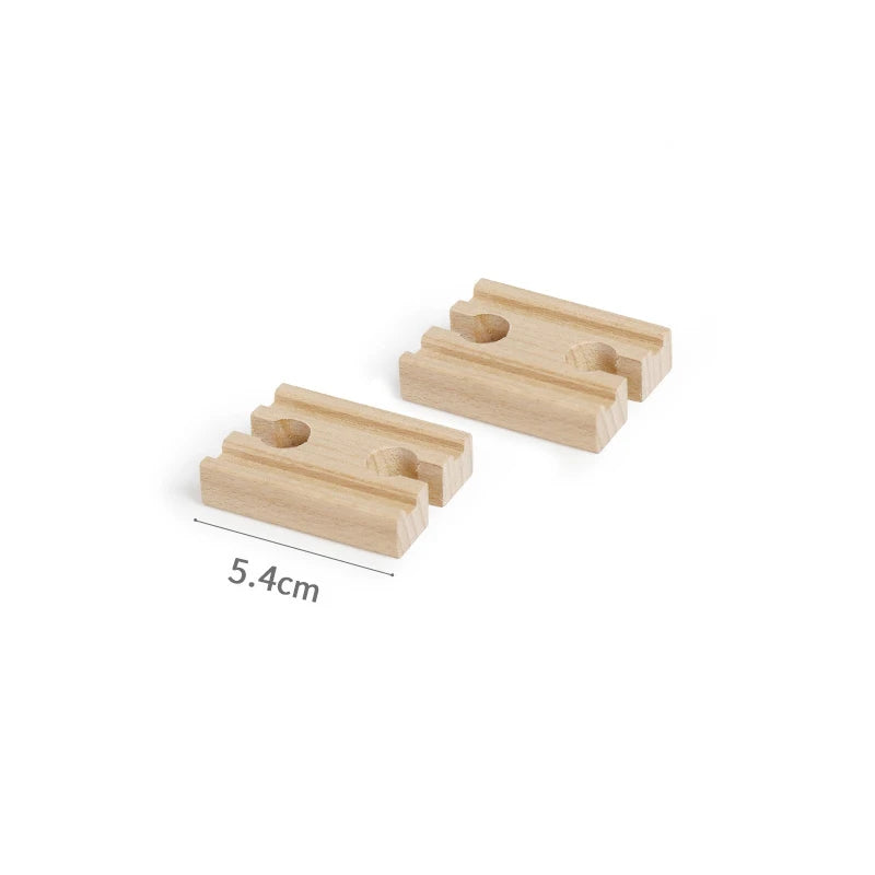 Wooden Train Track Accessories Universal Wooden Railway Tracks Bridge Parts Adapters Fit for All Brand Train Toys Birthday Gifts