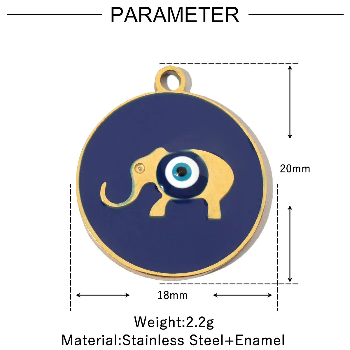 3pcs/Lot Enamel Elephant Hamsa Hand Stainless Steel DIY Charms Turtle Bee Neaclace Pendant Jewelry Accessory