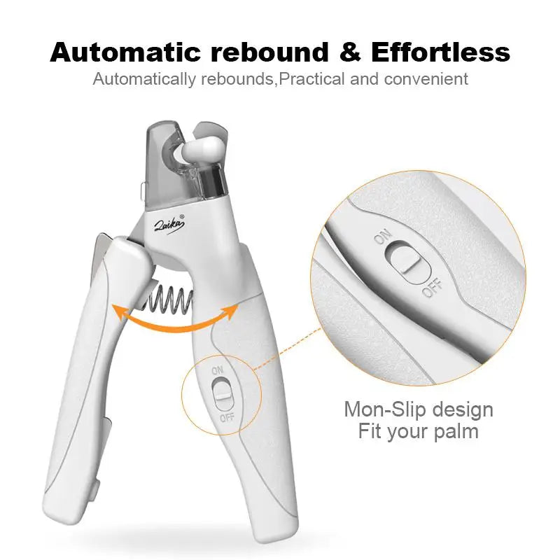 Pet Nail Clipper with LED Light Dog Cat Claw Blood Line Scissors Multifunction Nail Trimmer Pet Cleaning Grooming Supplies