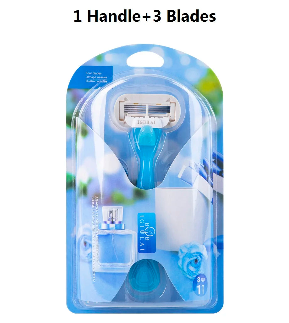 High Quality Women Body Hair Bikini Aloe Strip Safety Razor Blade Set Female Venus Shaver Replacement Heads