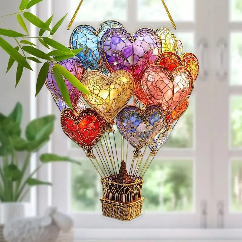 Love Balloon Hot Air Balloon Lantern Valentine's Day Decoration Acrylic Pendant New Fashion Simple Home Decorations Hangings