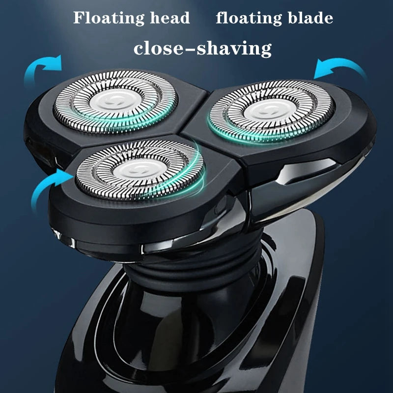 Kemei LCD Display Waterproof Electric Shaver Men Wet Dry Beard Razor Facial Shaving Machine Rechargeable Fit Philips Series 7000
