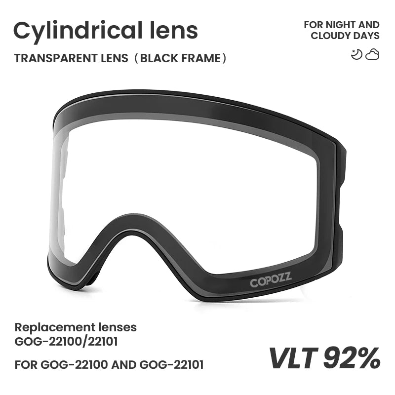 COPOZZ 22101 and 22100 Ski Goggles Magnetic Replacement Lenses Spherical lens and Cylindrical lens