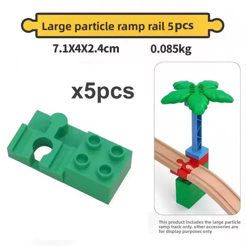 Kids Railway Toys Wooden Train Track Accessories Universal Plastic Blocks Clips Connectors Adapters fit for Brand Wooden Tracks