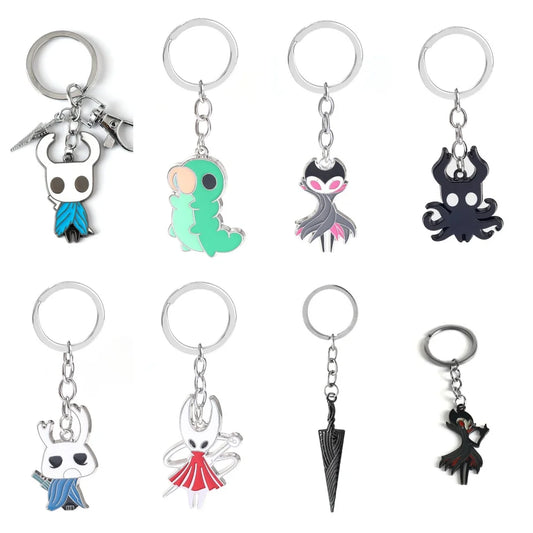 1 Pcs Hot Game Hollow Knight Keychain Metal Key Chains Octopus Pendant Car Bag Key Holder Cartoons Souvenirs Gift Accessories