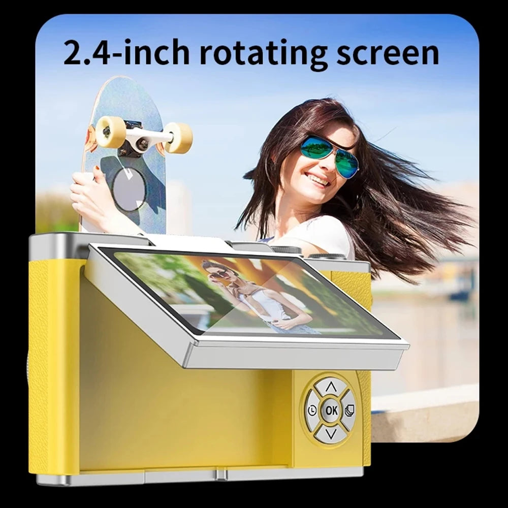 NEW 4K CCD 8X Digital Zoom Digital Camera for Student 48MP Compact Digital Photography Camera 180 Flip Screen Selfile Camera