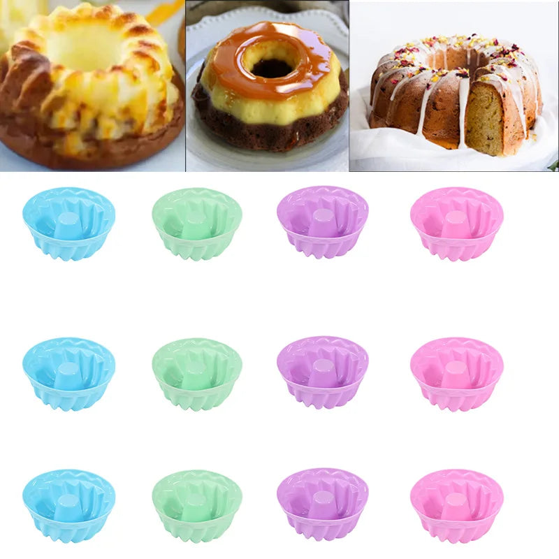 Silicone Cupcake Molds Set - 12 Piece Reusable Baking Cups for Muffins, Pastries & Desserts