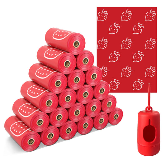 Photodegradable dog feces bag with strawberry fragrance, leak proof pet feces bag, outdoor small garbage bag