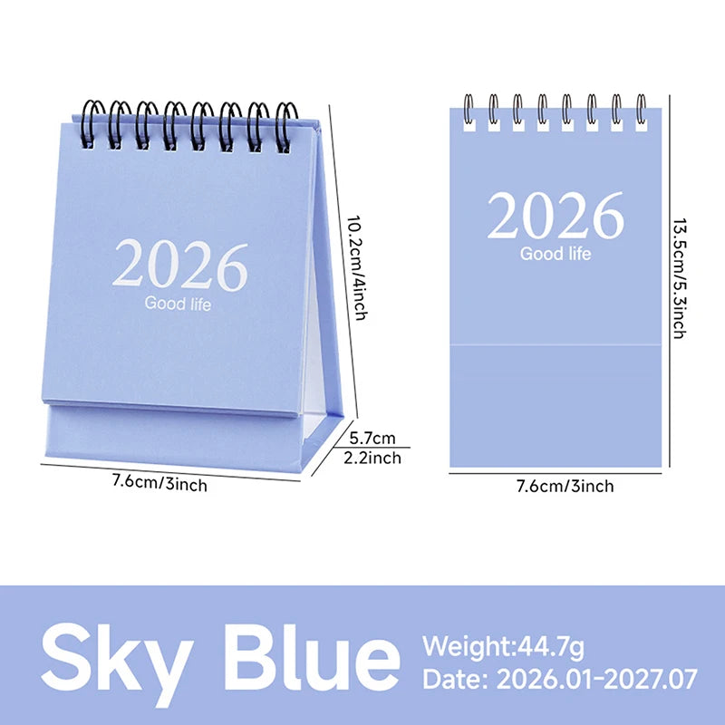 2026 Simple Calendar Small Desk Calendar Creative Coil Calendar Planner Desktop Decoration Office Stationery