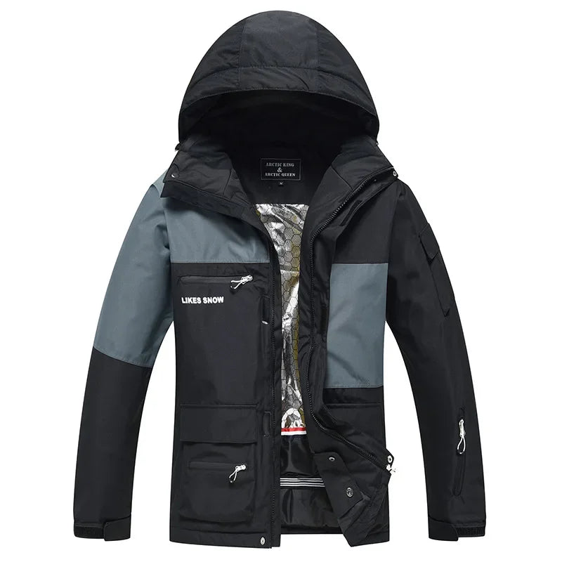 2024 New Winter Outdoor Windproof Waterproof Ski Jacket Strap Pants Men Women Super Warm Ski Suit Snowboarding Set Snow Clothes