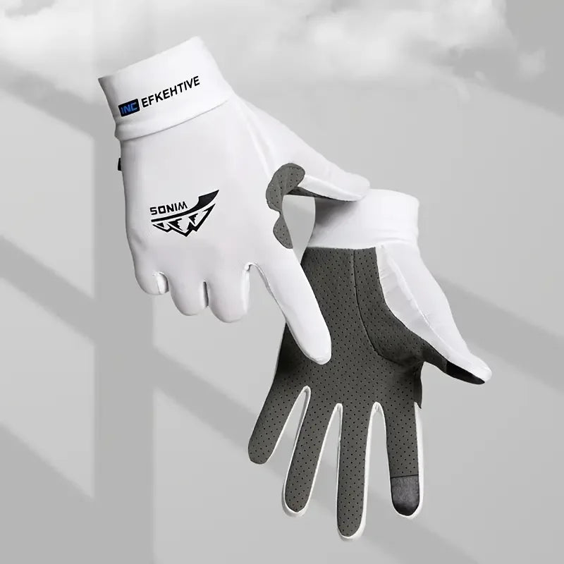 Ice Silk Gloves Breathable Lightweight Cycling Gloves Anti-Slip Sunscreen Full Finger Gloves Outdoor Fishing Driving Gloves