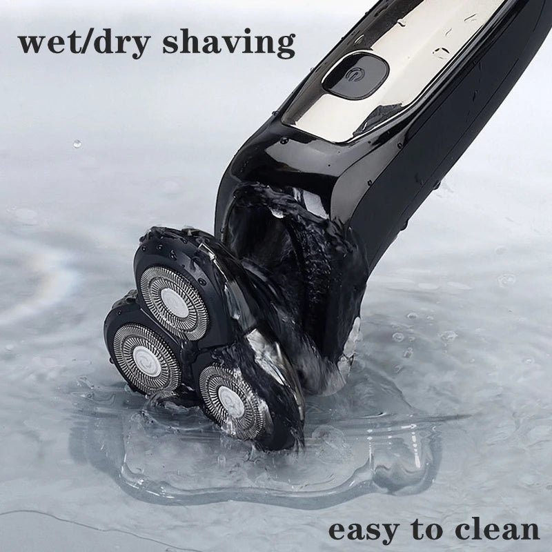Kemei LCD Display Waterproof Electric Shaver Men Wet Dry Beard Razor Facial Shaving Machine Rechargeable Fit Philips Series 7000