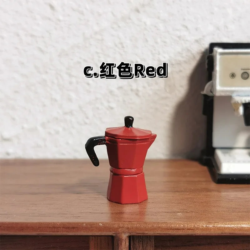 1pc Mini coffee pot, coffee machine, toy model, coffee utensil, miniature scene, doll house accessories