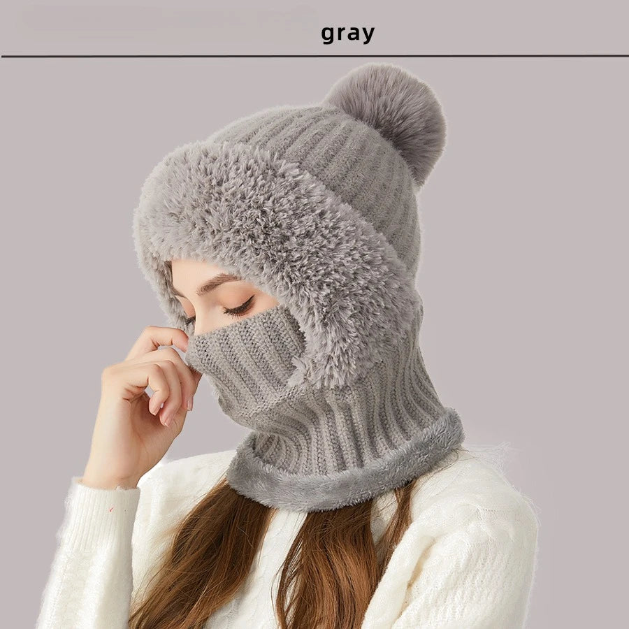 1pc Windproof Wool Ski Mask, Adjustable Elastic Winter Hat Scarf, Warm and Foldable, Suitable for Skiing and Outdoor Activities