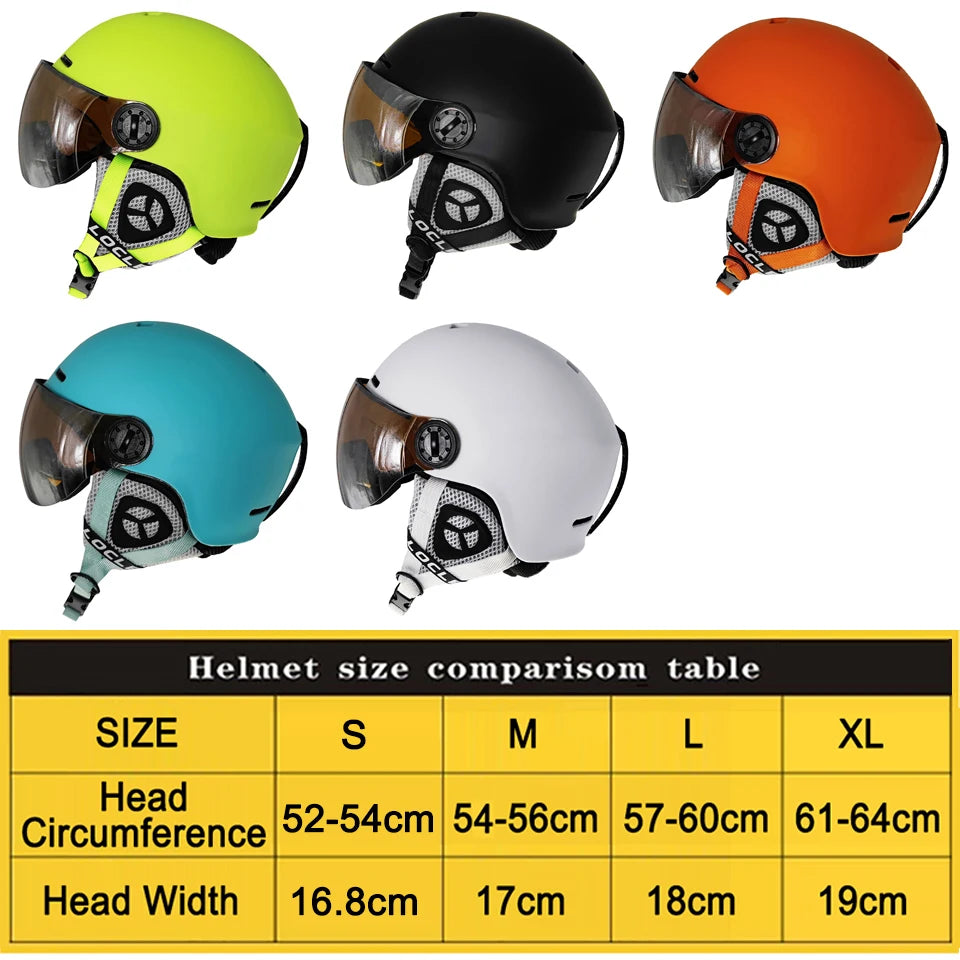 LOCLE Upgrade Men Women Ski Helmet IN-MOLD Winter Sports Skiing Helmets Ski Snowboard With Goggles Mask Snow Skate Helmet