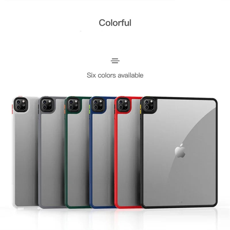 For Apple iPad Air 4 5 Pro 10.2 11 12.9 13 MINI 6 7 8 9 10 Clear Transparent Coque Case Sleeve Silicone Shockproof Hard Cover