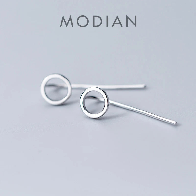 Modian Authentic 925 Sterling Silver Round Drop Earring for Women Fashion Geometric Hook Earring Fashion Fine Jewelry 2020 New