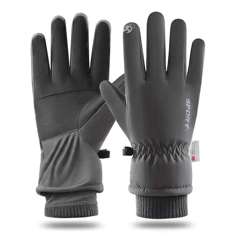 Winter men's gloves waterproof and cold-proof thickened outdoor cycling warm gloves winter fishing cycling ski gloves