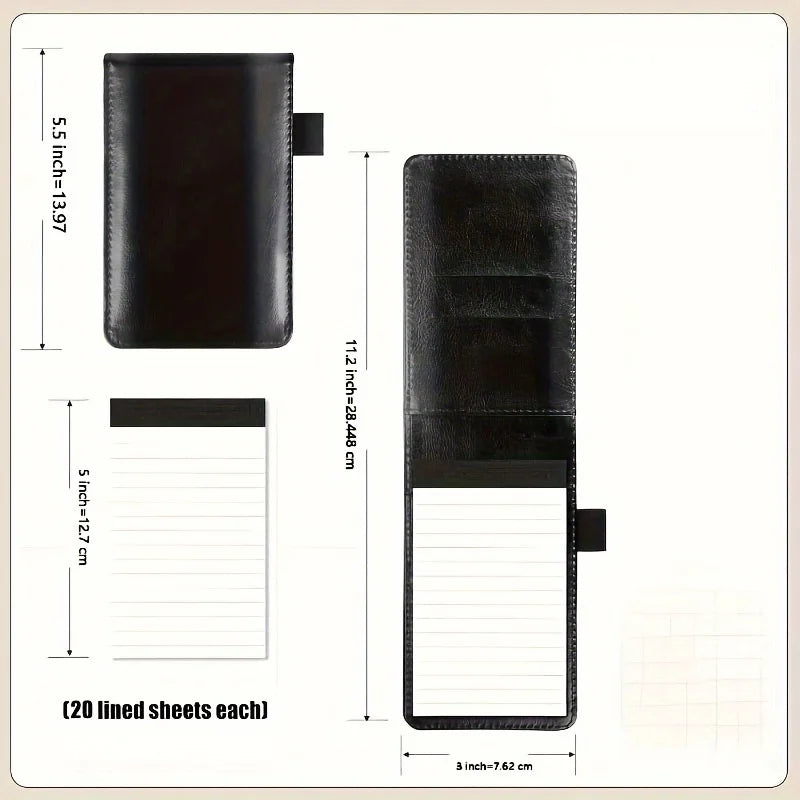 Mini Flap Pocket Pants Portable Note Pad, Strap Pencil Bag Meeting Minutes Book, Pu Leather Hard Cover Waterproof Cover with Horizontal Line Note Inner Pages, Diary, Work Office Meeting Minutes Book, Accounting, Memo Notebook