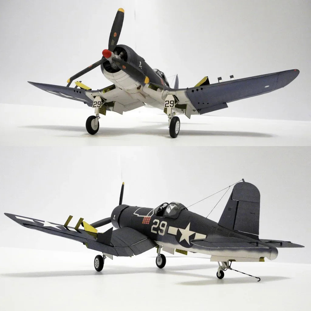1/33 American F4U-1A Pirate Carrier Fighter 3D Aircraft Paper Model