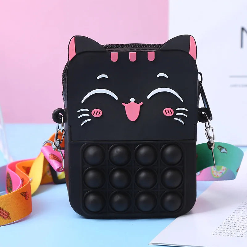 Kawaii Unicorn Fidget Crossbody Bag - Push Bubble Stress Relief Purse