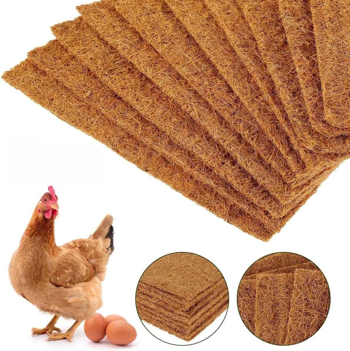 Eco-Friendly Coconut Coir Palm Fiber Chicken Nesting Pads Reusable Hens Bedding For Egg Laying Durable Poultry Coop