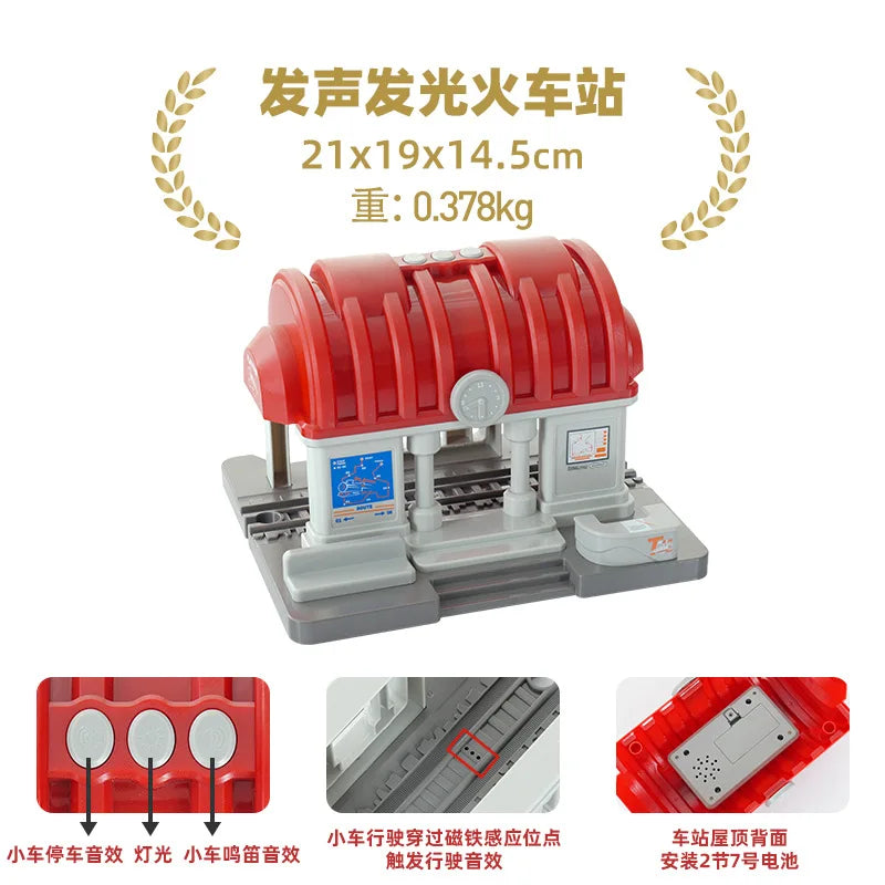 Wooden Track Accessories Rail Connectors set Wooden Train Toys Wood Railway Beech Turntable Bridge Tunnel Urban Rail set