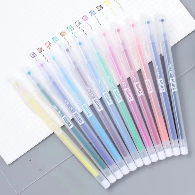 12/24Pcs/set Kawaii Color Gel Pen Refill Set 0.5mm Candy Colors Ballpoint Pens Student Office Writing Pens School Stationery