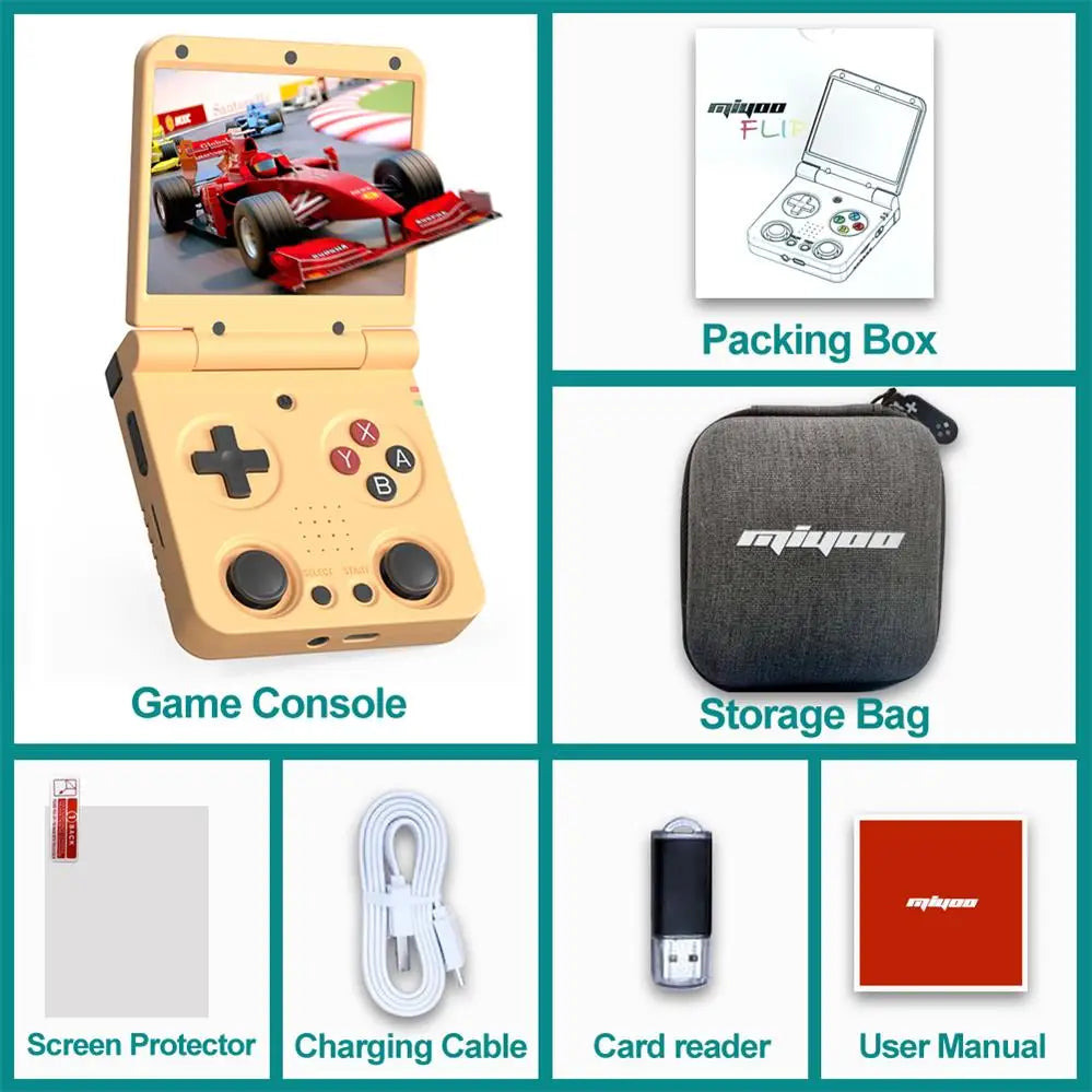 MIYOO Flip Retro Handheld Game Consoles IPS Screen Linux System Classic Portable Video Game Consolas Travel Bag Retroid Pocket