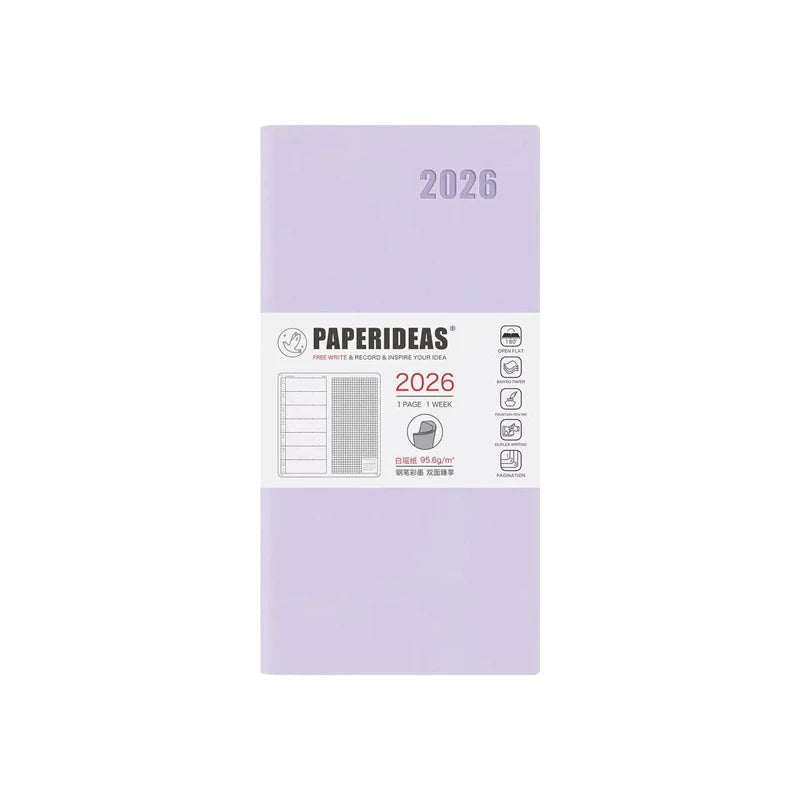 Kinbor 2026 One Page A Week Daily Time Weekly Planner Book Organizer Schedule Books Self Disciplined Punch Efficiency Manual