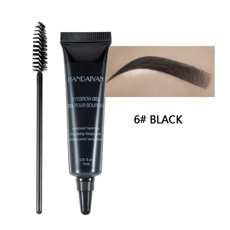 Black Brown Liquid Eyebrow Cream Long Lasting Natural Brow Dye Tattoo Tint Waterproof Eyebrow Gel Cosmetic Women Make Up 6Colors