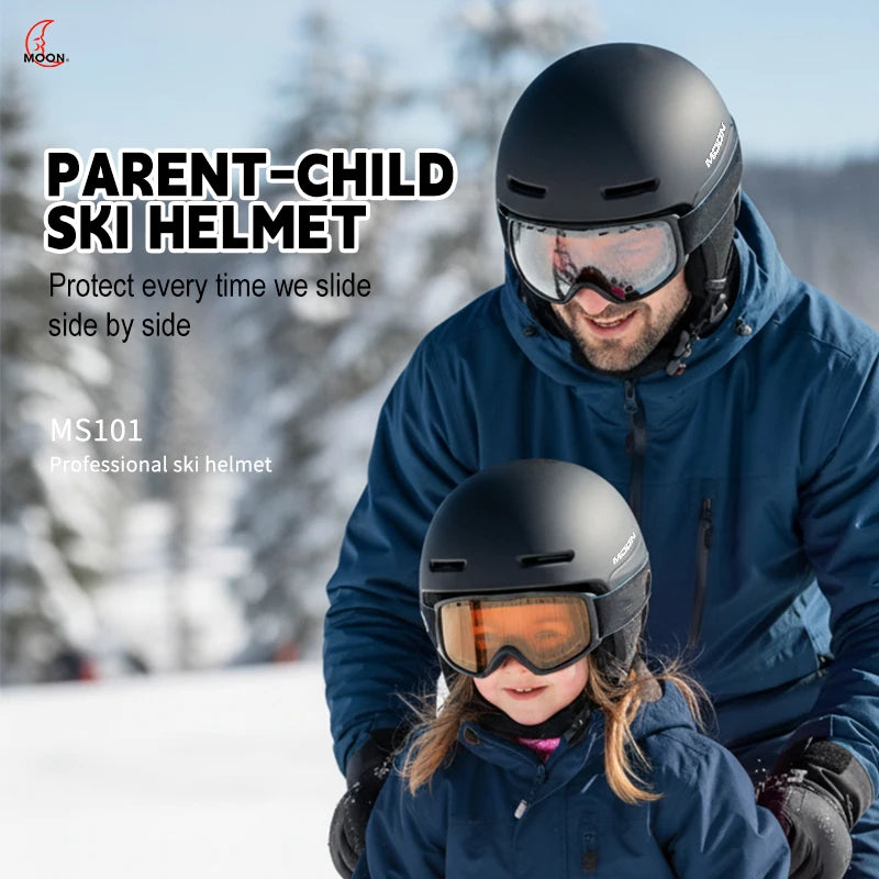 MOON Kids' Ski Helmet,Unisex for Boys and Girls,Suitable for Alpine and Freestyle Skiing,Parent-Child Style,Outdoor Ski Sports