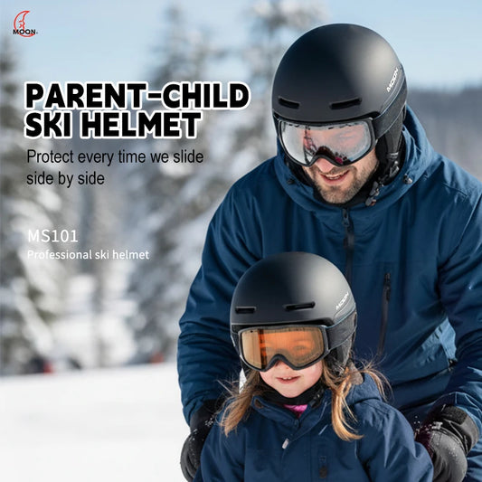 MOON Kids' Ski Helmet,Unisex for Boys and Girls,Suitable for Alpine and Freestyle Skiing,Parent-Child Style,Outdoor Ski Sports
