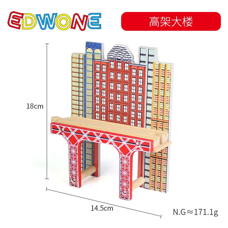 Wooden Train Track Accessories Wood Railway Track Train Station Bridge Tunnel Compatible All Brands Wooden Track Toys
