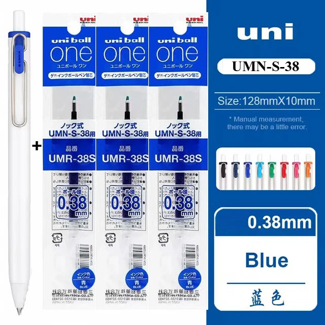 1Pc UNI Uniball ONE Gel Pen UMN-S-38 0.38mm Thick Ink Black Technology Small Thick Core Quick Drying Smooth Writing School Suppl