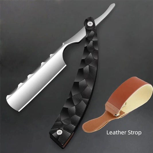 Professional Straight Blade Razor  - Wood Straight Edge Barber Razor Stainless Steel Sharp Shaver Razor for Men Home & Salon
