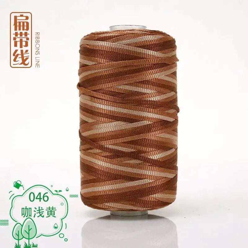 Flat line ice silk ice hemp bright silk hollow light body line summer sun hat hand-woven diy hook bag slipper cushion