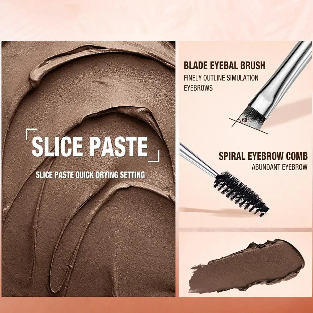 3 Colors Eyebrow Pomade Cream Waterproof Long Lasting Creamy Texture Eye Brow Tint Enhancers Makeup Cosmetics With Brush