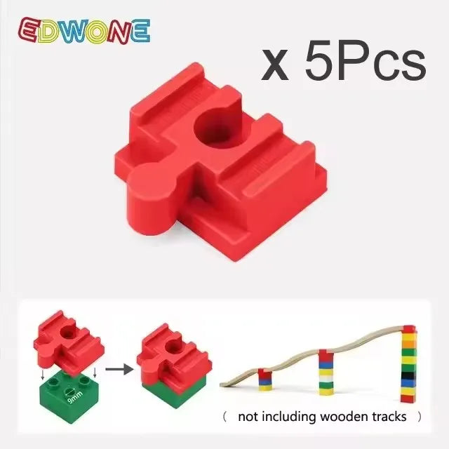 Kids Railway Toys Wooden Train Track Accessories Universal Plastic Blocks Clips Connectors Adapters fit for Brand Wooden Tracks