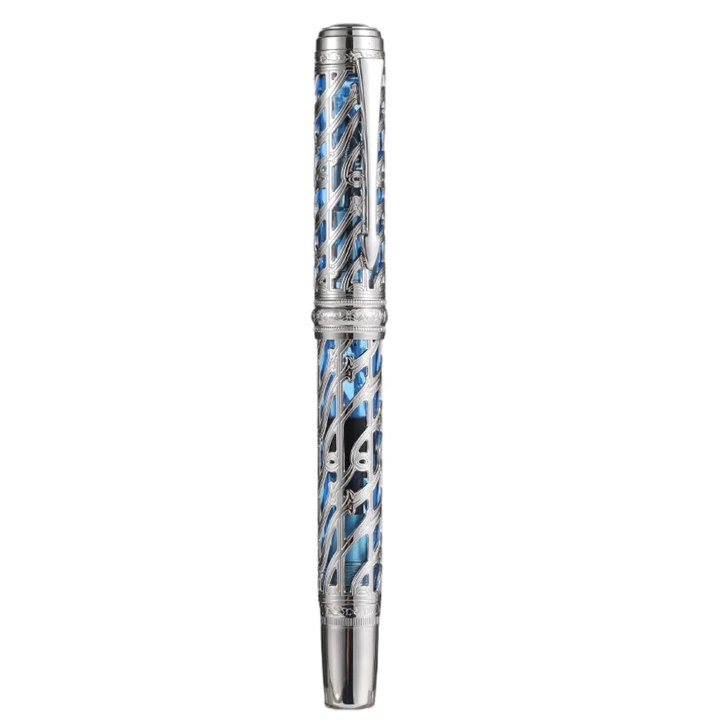 Hongdian A6 Hollow Piston Metal Fountain Pen 35# Nib Writing Ink Pen EF F Nib School Office Supplies Gift Pens for students