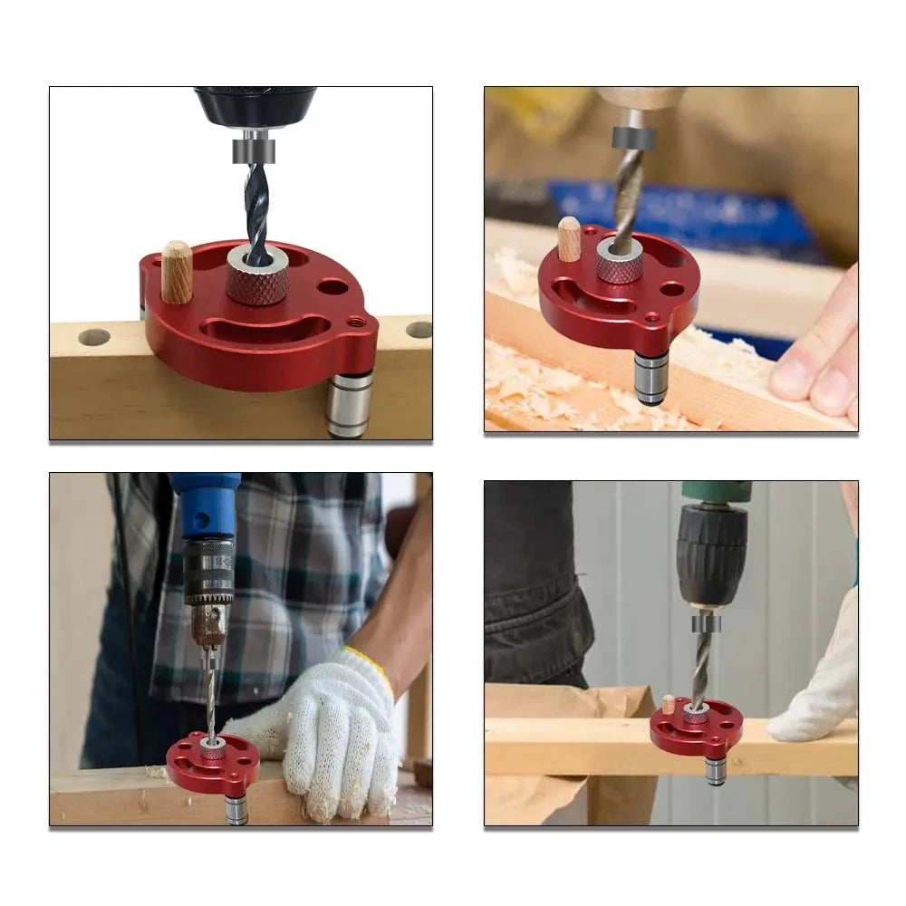 Professional Dowel Jig Kit 3-10mm - Self-Centering Drill Guide with 8 Steel Bushings